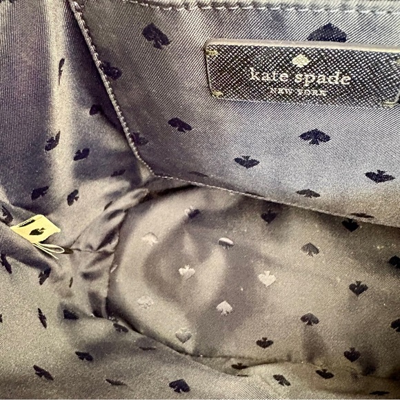 Kate Spade New York Lola Glitter Small Satchel GUC Silver & Navy Crisp Cute Read - Picture 4 of 11